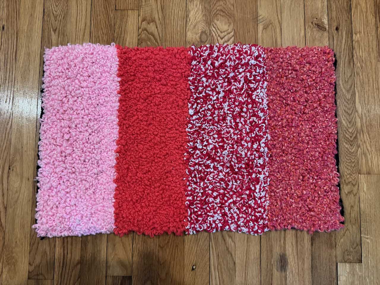 Pink Stripe Handcrafted Doormat