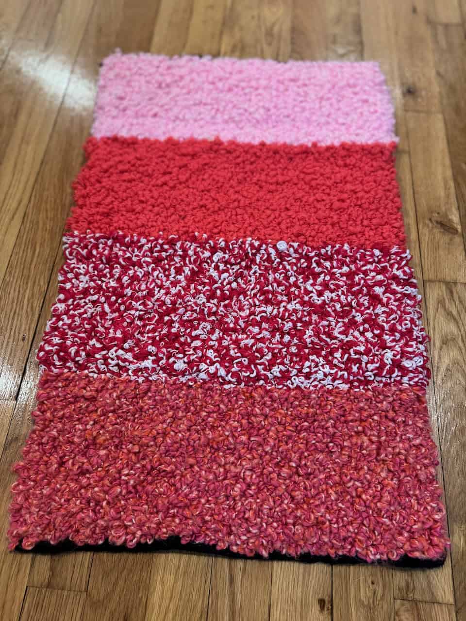 Pink Stripe Handcrafted Doormat - Image 2