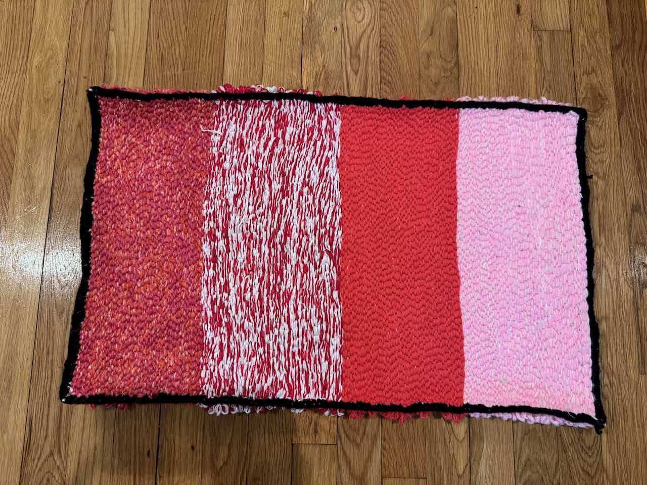 Pink Stripe Handcrafted Doormat - Image 3